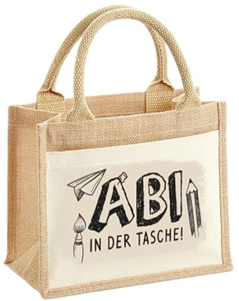 Tassenbrennerei Abitur Geschenke für Mädchen - Jutetasche ABI in der Tasche - Geschenk zur betandenen Prüfung - Shopper, Strandtasche, Geschenk-Tasche - Geschenkidee lustig, Geschenkset