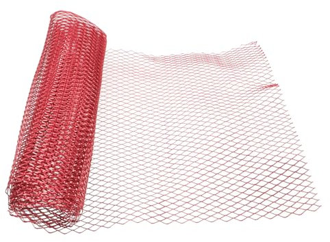 JUMPLAWN Rejilla Para Parachoques De Automóvil, Malla De Rejilla De Aluminio Roja, Inserto 100x33 Cm, Accesorio Exterior Para Ventilación De Capó, Protector Frontal Para Vehículos