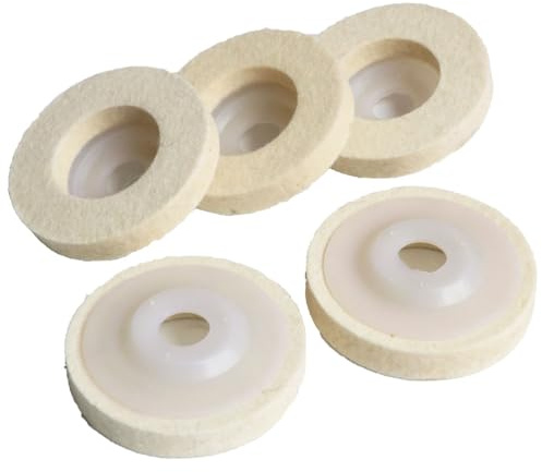 5-teilige 75mm x 10 mm Wollfilz Polierscheibe, Wollfilz Polierpads für Winkelschleifer