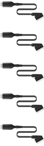 Angoily 5 Pièces Ligne de Conversion de Connexion directe convertisseur câble péritel Fil péritel Audio vidéo vidéo Adaptateur vidéo Cordon péritel Caoutchouc Noir