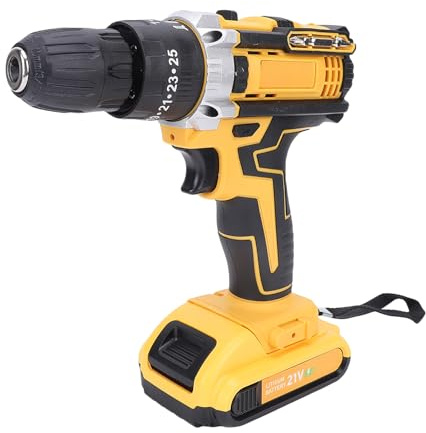 Asixxsix Taladro atornillador de impacto inalámbrico 3 en 1, kit combinado con 2 baterías y cargador, luz LED integrada, par de 35 Nm, 1280 RPM, 25 niveles de velocidad continua (EU)