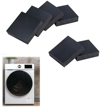 6 Stück Schwingungsdämpfer Pads, Waschmaschinenunterlage Antirutschmatten Stoßdämpfende Pads, 50x50x10mm Vibrationsdämpfer für Waschmaschine Kühlschrank Trockner Lautsprecher Unterlegscheiben
