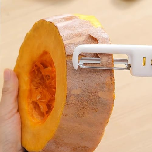 Cryfokt Coltello per Pelare la Frutta in Acciaio Inossidabile a Doppia Testa Peeling Efficiente per, Campeggio e Uso Esterno (GRAY)
