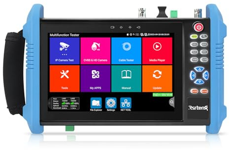Henkion Tester CCTV 8K 32MP 4K 12MP IP Camera Test con POE++ max 90W, 8MP TVI CVI AHD CVBS CCTV Camera Monitor, 1CH SFP Interfaccia IPC Test WiFi Tester Cavo Tester Rete Tools HD I/O VGA Uscita di