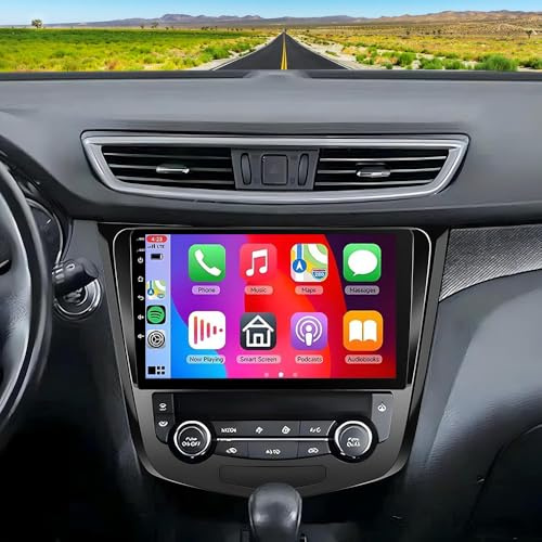 4+64G Android 14 Autoradio pour Nissan X-Trail Qashqai 2013-2017 GPS avec Wireless Carplay Android Auto Radio Dab 10 Pouces Radio Double DIN Bluetooth WiFi FM SWC caméra de recul RDS