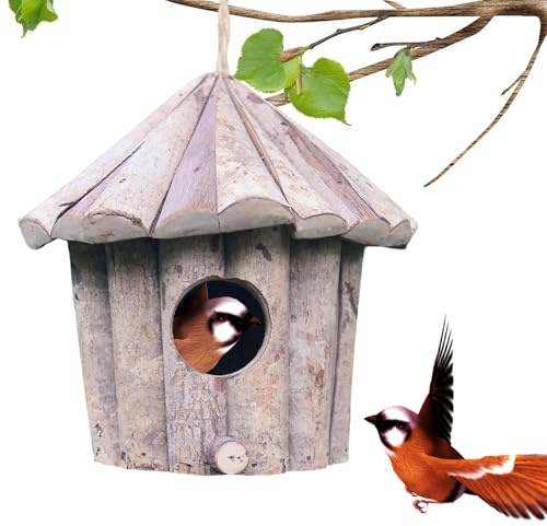 Nuhjytgf Kolibri-Haus, dekoratives Holz mit Dach, Vogelhaus, Nistkasten, Gartendekoration, für Außenbereich, Hof, Garten, Winter, Fenster, Zaunkönig, Finken, Sittich, Frauenliebhaber