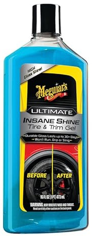 Meguiar’s Ultimate Insane Shine Gel Pneus et Garnitures 473ml | Formule Avancée pour Pneus et Garnitures avec Brillant Intense, Effet Mouillé et Protection UV Durable - G262016EU