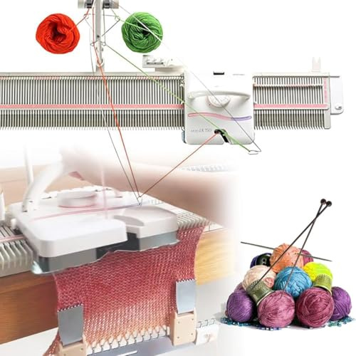 Macchina automatica per maglieria – aghi da 6,5 mm, 150 punti, in plastica, per lavorare a maglia sciarpe e cappelli, set di strumenti da cucito per la maggior parte dei filati per maglieria a mano