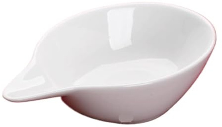 HYKJCSS Salsiera Ciotola in Porcellana Bianca Pura, A Becco D'Anatra, Stoviglie in Ceramica, Casseruola Personalizzata Vasellame