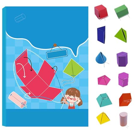 Geometri-pedagogiska verktyg – 3D-formbok med dragsnöre, klassrum | undervisningsmaterial för barn, flickor, småbarn, interaktiv matematik-utbildningsresurs, popup-grafik