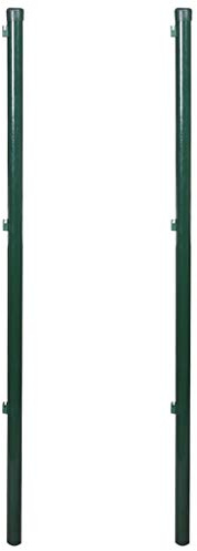Schwere Eisenzaunpfosten 34 mm für Drahtzaun, 115 cm Länge, 2 Stück Zaunpfosten für Baustelle und Garten
