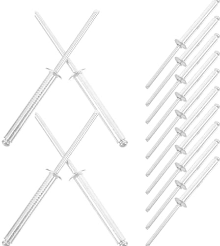 VILLCASE 20pcs Aluminium Blind Rivets M4x30 Round Head Pop Rivets for Metal and Window Fixing Stable Installation Resists External Wear Suitable for Environments