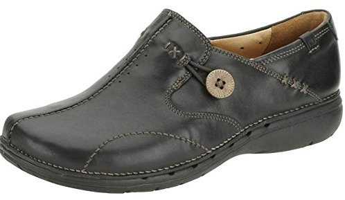Clarks Un Loop Womens Black Leather, 8