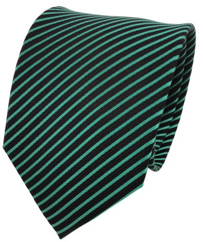 TigerTie Designer Seidenkrawatte in grün schwarz gestreift