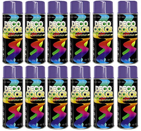 Deco Color 12er Sparpack (1 Karton) Lackspray glänzend 400ml violett glanz RAL 4005