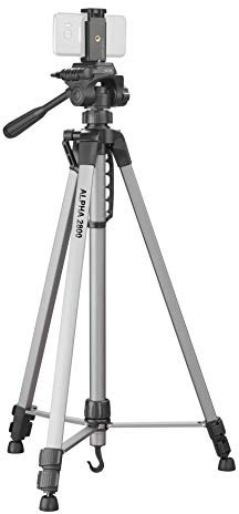 CULLMANN - 52129 - Alpha 2800 Stativ mobile m. Smartphonehalter - 184 - 5 cm Höhe - mit 3-Wege-Kopf - 2 Auszüge - Silber