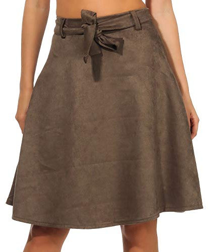 Malito Mujer Falda con Campana Invierno Terciopelo A-Línea 19606 (Oliva, XL)