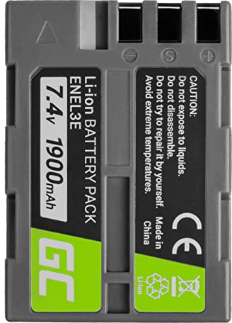 Green Cell EN-EL3 EN-EL3a EN-EL3e ENEL3 ENEL3a ENEL3e Kamera-Akku für Nikon DSLR D100 D200 D300 D300s D50 D70 D700 D70s D80 D90 D900, Full Decoded (Li-Ion Zellen 1900mAh 7.4V)