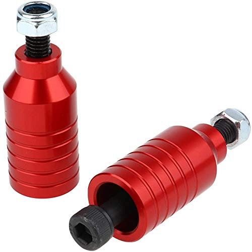 Tuoservo Stunt-Scooter Pegs Set mit Stahlachsbolzen Scooter Montagezubehör 2 Stück (rot)
