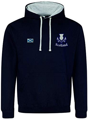 Sweat à capuche non officiel de l'équipe de rugby des Six Nations d'Écosse - Sweat-shirt unisexe - Équipement de soutien pour les fans de rugby, bleu marine, M