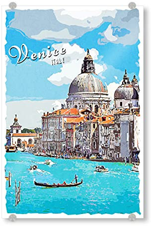 artboxONE Acrylglasbild 45x30 cm Städte Venedig Vintage Bild hinter Acrylglas - Bild Architektur Buildings