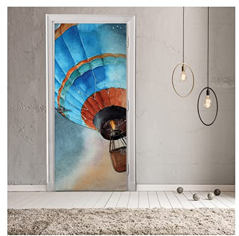 Türtapete Selbstklebend Kinderzimmer Ballon - 91x211 cm einteilig - Türposter Fototapete für Tür Jugendzimmer Junge Türfolie UV-Beständig Montagefertig