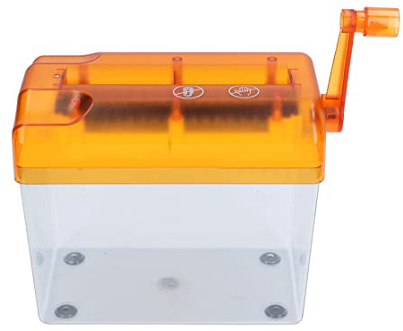 Manueller Aktenvernichter, Mini A6 Aktenvernichter 20 x 10 x 14 cm Tragbar Handkurbel Partikelschnitt Manueller Papierzerkleinerer Grau Kunststoff Transparent Papierschredder für DIN A6 Blätter