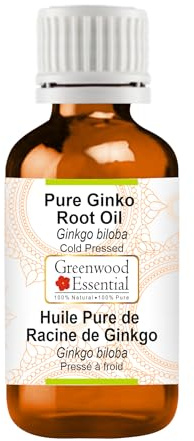 Greenwood Essential Pure Ginkgo Root Oil (Ginkgo biloba) Cold Pressed 10ml (0.33 oz)