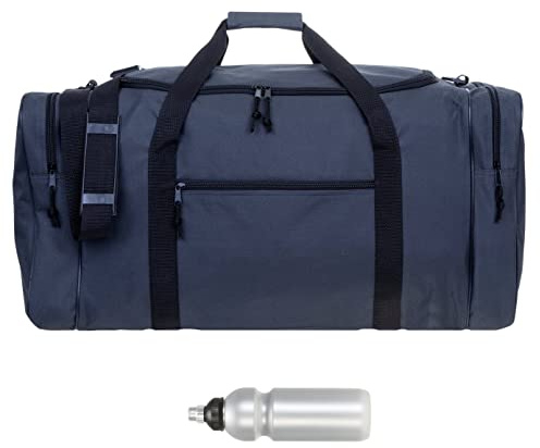 Sporttasche Herren Damen sehr groß XXL Spear Gym 68 cm 65 L 658 Grau + f | Fußballtasche Saunatasche Sport Fitness Sauna Gymbag 658 Large + Trinkflasche