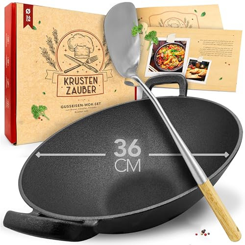 KRUSTENZAUBER Poêle wok en fonte pour induction, KRZ 48