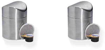 c|h|g chg 3187-00 Tischabfalleimer Höhe: 13,0 cm Durchmesser: 9,5 cm silber 1 - pack (Packung mit 2)