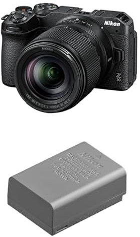 Z 30 + NIKKOR Z DX 18-140 VR, Appareil Photo Hybride capteur DX (20,9 MP, 4K UHD 30p ou Full HD 120p, Rafale 11 + Batterie Li-ION EN-EL25a pour Hybride Z30, Z50 et Z FC
