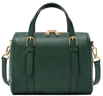 Fossil Women's Carlie Green Leather Satchel Bag, ZB1772301