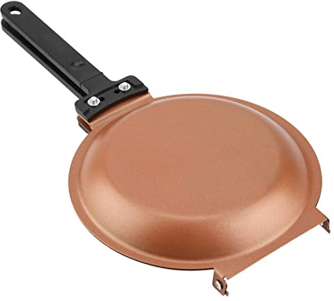 Pineeseatile Sartén de freir de doble cara, antiadherente de cobre, lavavajillas, especialidad segura, antracita, para la cocina del hogar