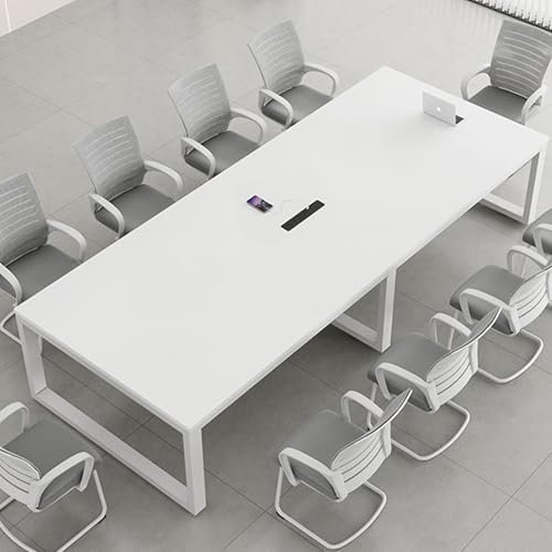 HOLGVE Konferenztisch, weißer Kleiner Besprechungstisch, for 10 Personen, Schulungsseminartisch, for das Home Office, kleine Räume