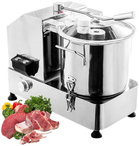 Picadora de alimentos profesional de 6/9/12 l, licuadora comercial de carne y verduras, trituradora de alimentos de acero inoxidable, velocidad ajustable para verduras, frutas, granos, maní,9L