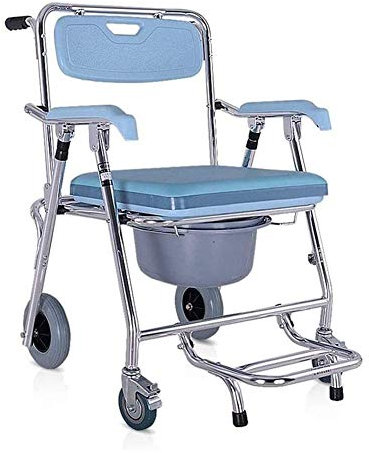 Chaise percée Chaise de toilette Fauteuil roulant pour personnes âgées Commode de chevet Siège de toilette mobile pliable pour adultes Chaise de bain pour toilettes Chaise percée pour femmes enceinte