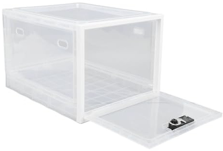 Caja de seguridad para nevera, caja de almacenamiento con cerradura para guardar alimentos, teléfono, caja de bloqueo de medicamentos para aperitivos, alimentos, videojuegos (marco blanco y