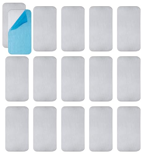 16pcs Adhesive Metal Plate for Magnets, 2.36x1.18in Metal Strips with Adhesive Backing Vent Cover for Magnets on Non-Steel Vents