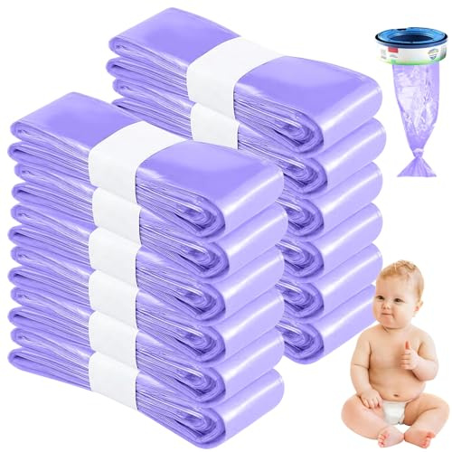 EOPUOZS 12PCS Recambios Contenedor de Pañales, Bolsa de Relleno para Papelera de Pañales de Bebé, Antiolor y Espesas, Compatible con la Mayoría de los Cubos de Pañales Estándar (Púrpura)