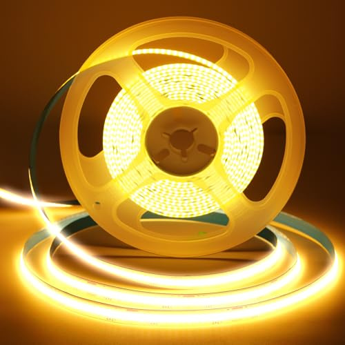 TK99SW COB LED Streifen 4M Warmweiß, LED Strip 2700K, 320LEDs/M, mit RF Fernbedienung, Flexibel LED Band licht, für Schlafzimmer, TV, Küche, Wohnzimmer, DIY, Lichtband Selbstklebend