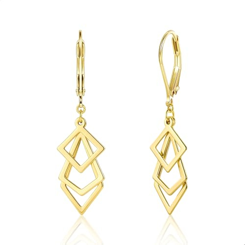 ALEXCRAFT Hängande örhängen kvinnor guld silver hängande örhängen hjärta hänge allergivänliga hängande långa örhängen hjärta droppar örhänge hängande för kvinnor flickor, 27 mm, Silver