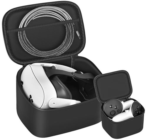 Cases Compatible with Meta Quest 3 2/Quest 3S VR Headset, Virtual Reality Headsets Storage Travel Carrying Holders for Elite Strap,for Touch Pro Controllers, Link Cable,Battery Accessories (Bag Only)