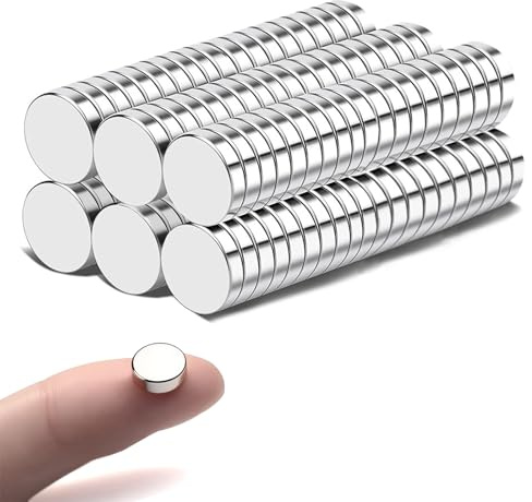 TACHIO 100 stycken magneter starka, 6 x 2 mm neodym, liten magnet, stark mini för magnetisk tavla för anslagstavla, hantverk, foton