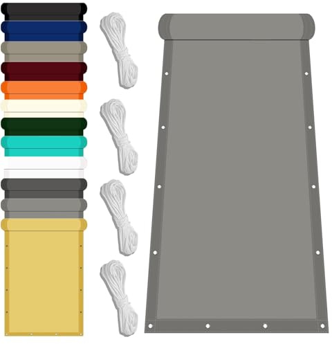 Sonnensegel mit Ösen 1.5 x 2 m Uv-Schutz Wetterfest Sonnensegel Balkon inkl Befestigungsseile Pergola sonnensegel für Garten Balkon Schwimmbad, Hellgrau