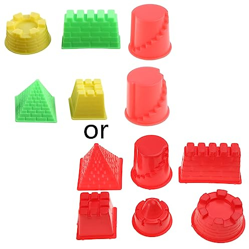 YIGZYCN 6PCS Beach Spielzeug Outdoor Sand Für Spielen Spielzeugformen Für W/Blockhouse Buntes Plastikformbad Für Spielen Babykinder Sandspiel
