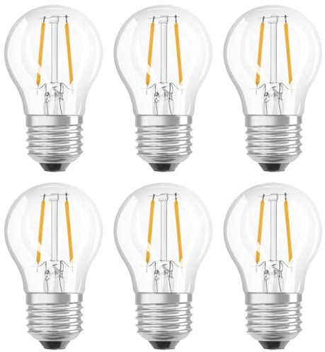 NCC-Licht 6x LED Lampe P45 Tropfen E14 2,8W 250lm Warmweiß 2700K dimmbar | Filamentlampe aus klarem Glas, ersetzt 25W Glühlampe mit E14-Sockel, gemütliches Licht ideal für Wohnraum