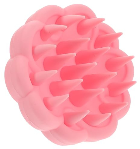 Silikon Haarwaschbürste als Kopfhautmassagebürste für Sanfte Reinigung | Rosa Silikon, Entfernt Schuppen und Fördert die Durchblutung, für Dusche und Hauswarming Geschenk