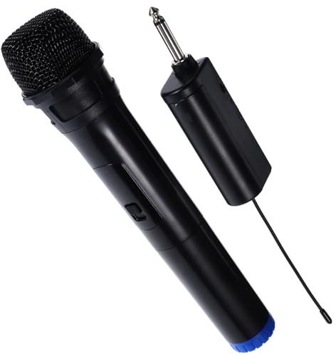 ABOOFAN Microfono Wireless Portatile Nero per Karaoke e Home, Segnale Stabile e Rumore Ridotto, Microfono Cordless in Plastica per Uso Interno e Ktv