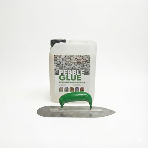 POLYBOUND 5L Pebble Glue & Trowel Kit – Water-Based Resin Binder for Gravel, Patios & Mulch. Weatherproof, All-Season Stone Fixative. Pet Safe & Ready to Apply | Hand Plastering Trowel